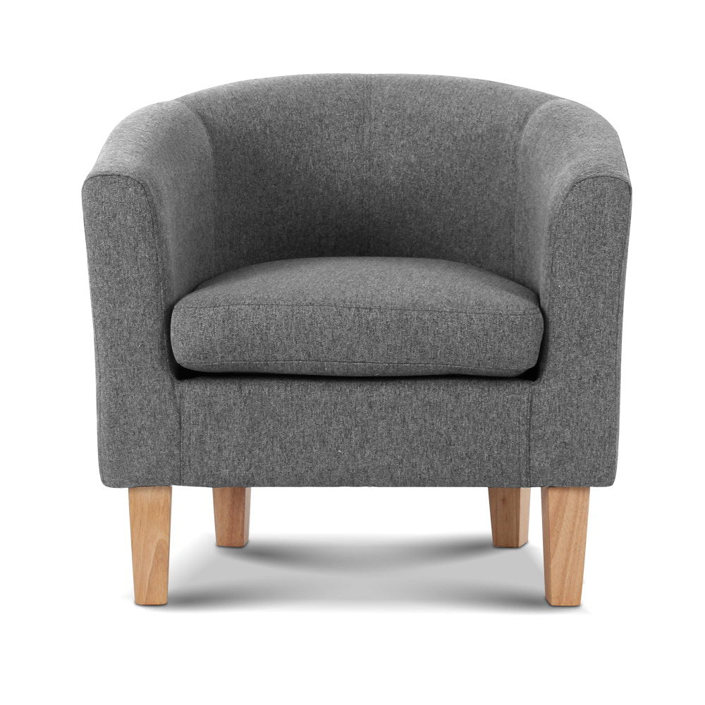 Abby Fabric Armchair – Grey – Single