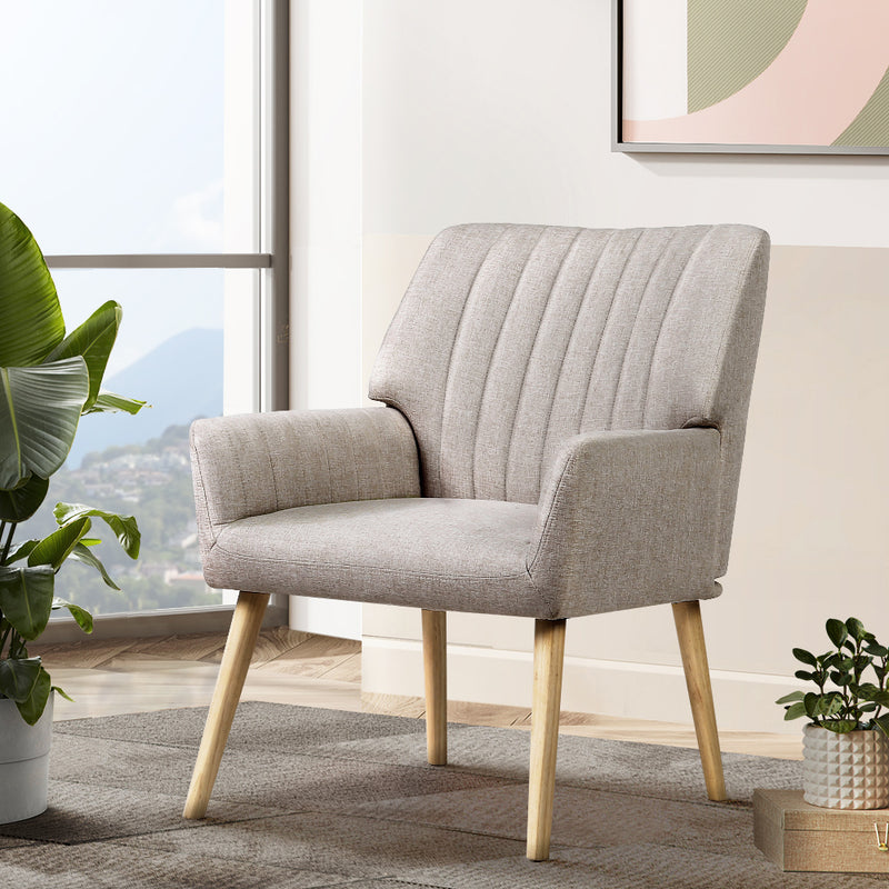 Fabric Armchair – Beige