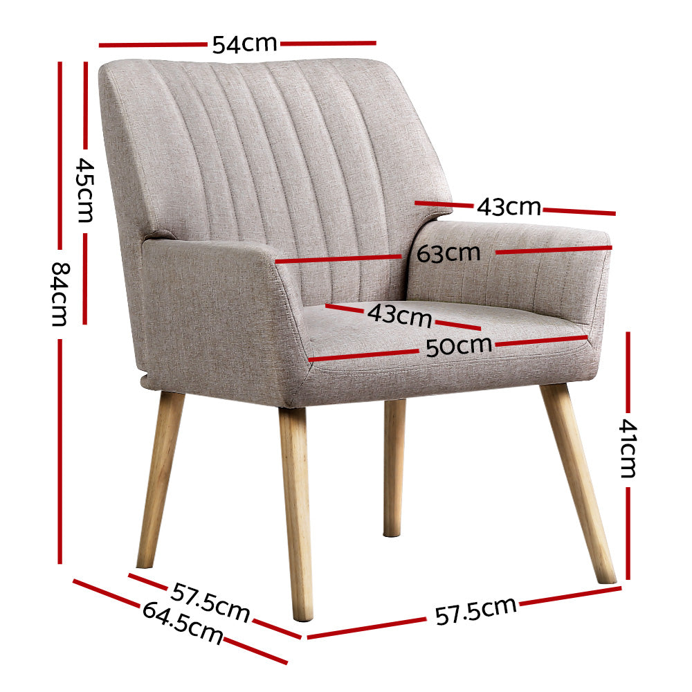 Halston Fabric Armchair – Beige