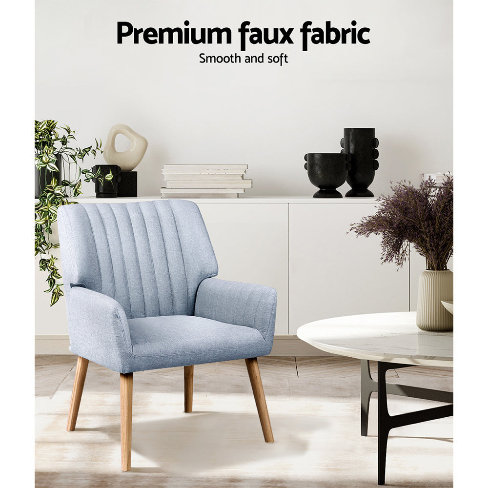 Marston Fabric Armchair – Blue Grey