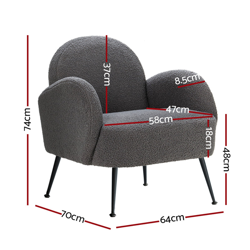 Boucle Armchair – Charcoal