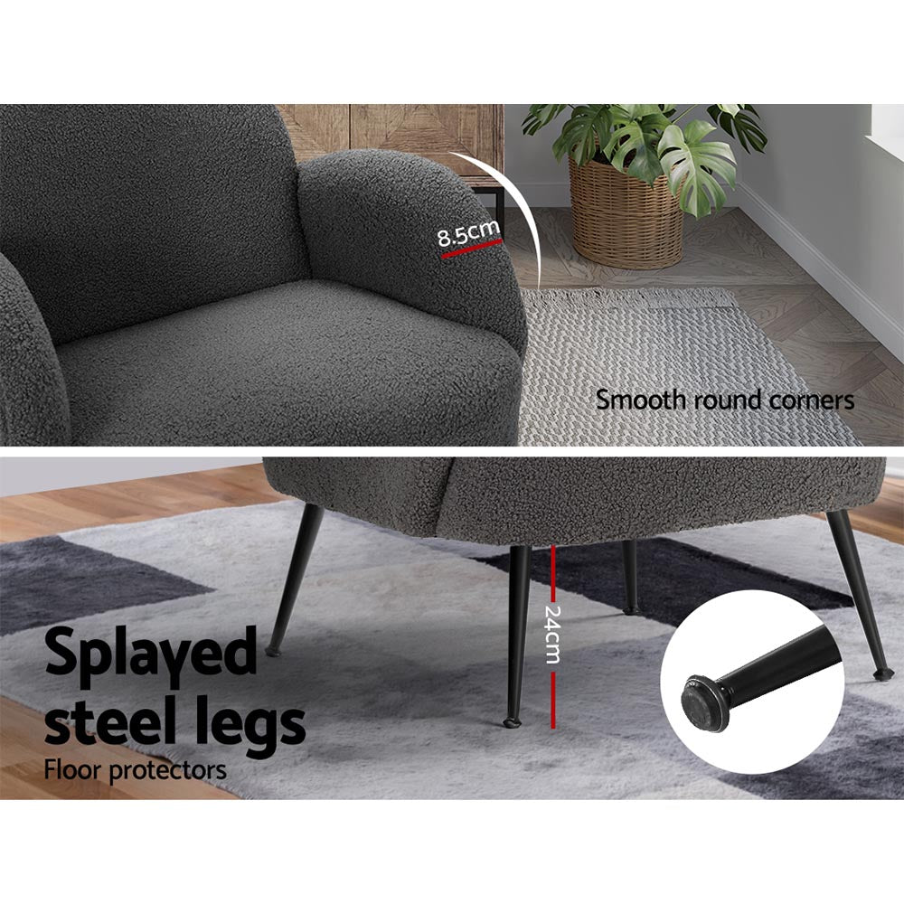 Hanes Sherpa Accent Chair – Charcoal