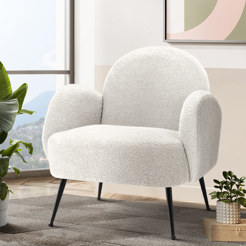 Boucle Armchair – White