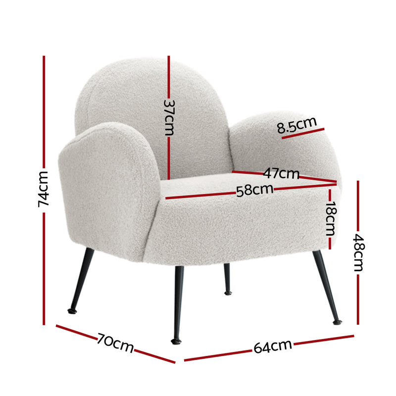 Boucle Armchair – White
