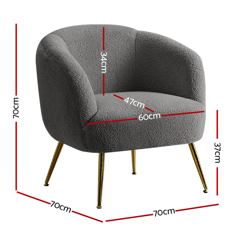 Lounge Armchair – Sherpa Boucle, Charcoal
