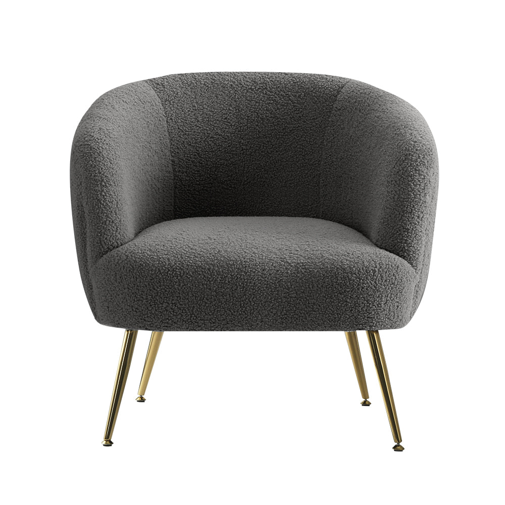 Carneiro Sherpa Boucle Armchair – Charcoal – 70 cm