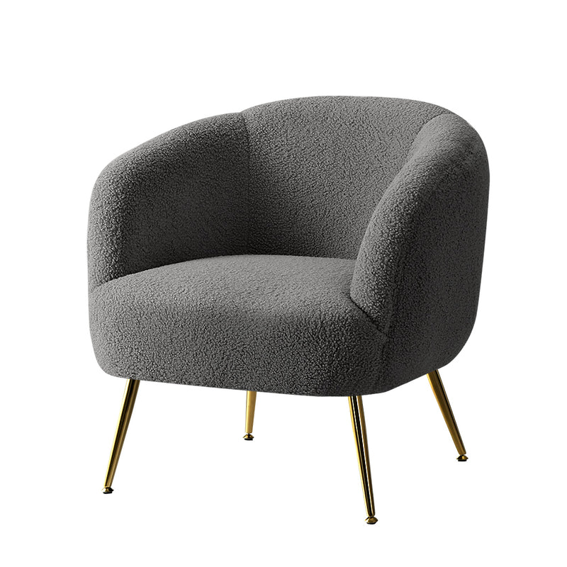 Lounge Armchair – Sherpa Boucle, Charcoal