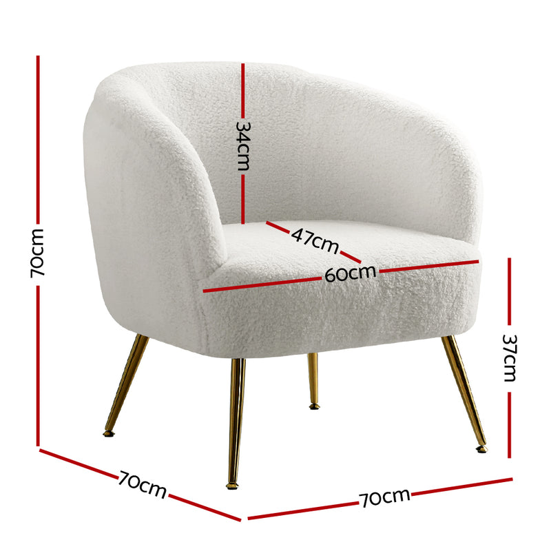 Lounge Armchair – Sherpa Boucle, White
