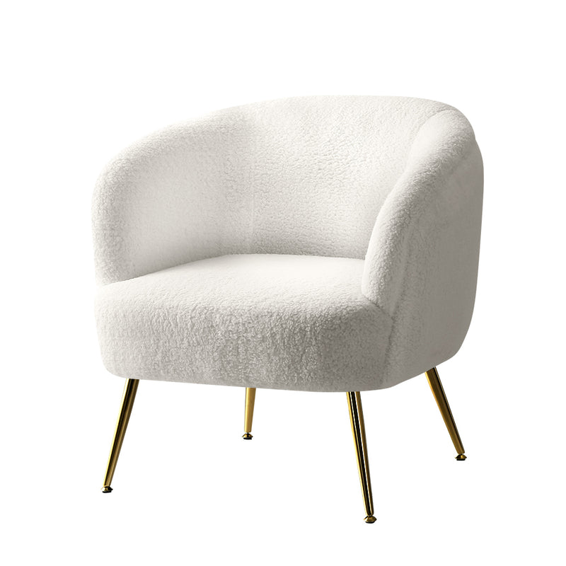 Lounge Armchair – Sherpa Boucle, White
