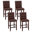 Cove 4x Bar Stools Kitchen Dining Chairs Counter PU Leather Wooden Ada Brown