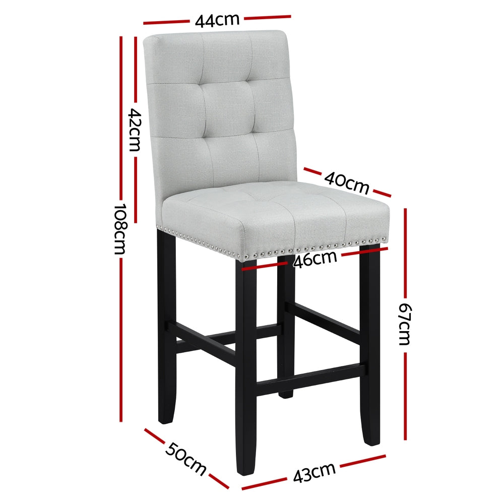 Cove Wooden Counter Stools – Grey – Set of 2