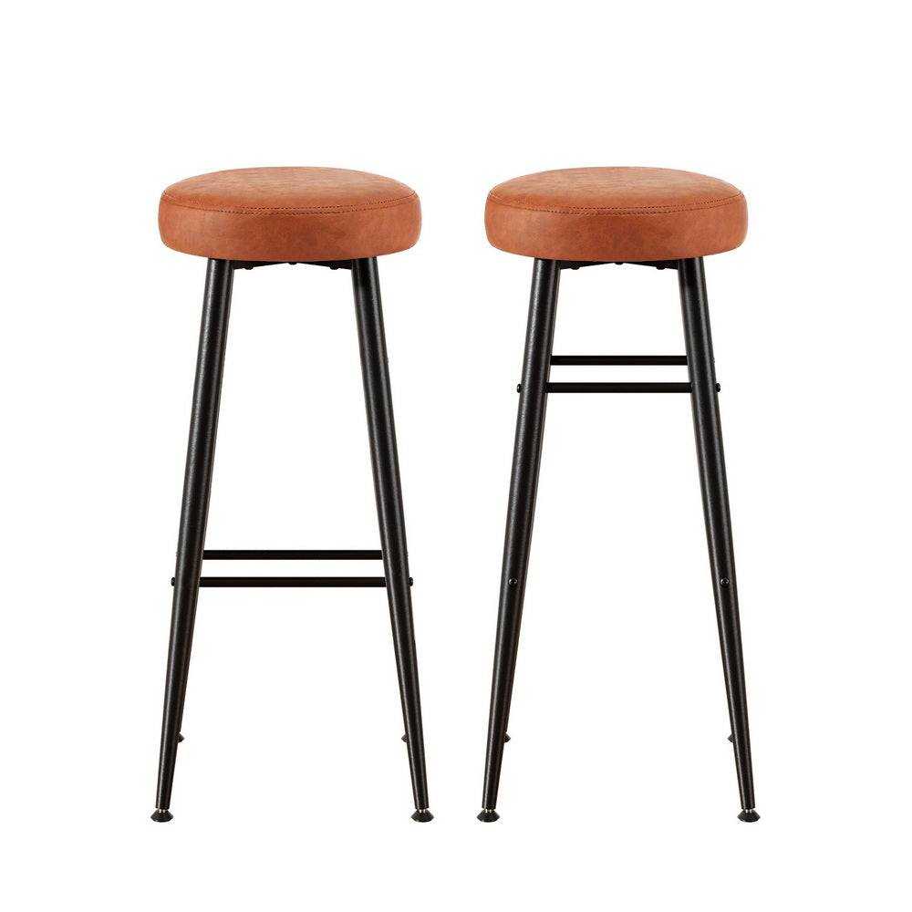 Lane Round Counter Stools – Brown – Set of 2