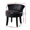 Velvet Vanity Stool - Black