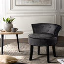 Velvet Vanity Stool - Black