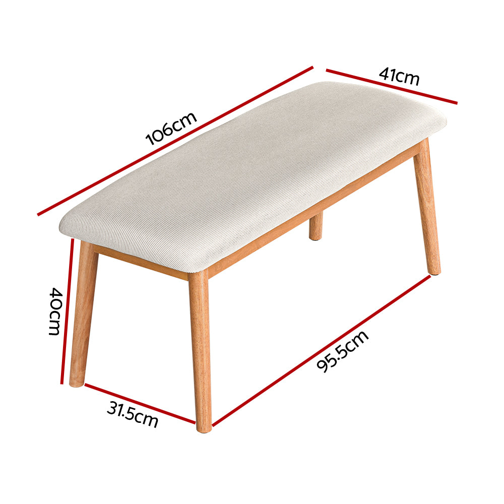 Nina Dining Bench – Beige – 106 cm