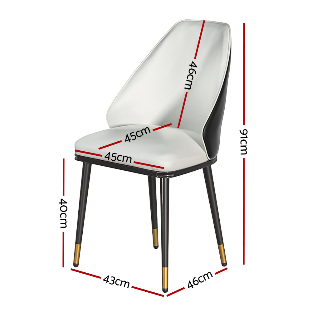 Alderon Dining Chairs – Beige & Black – Set of 2