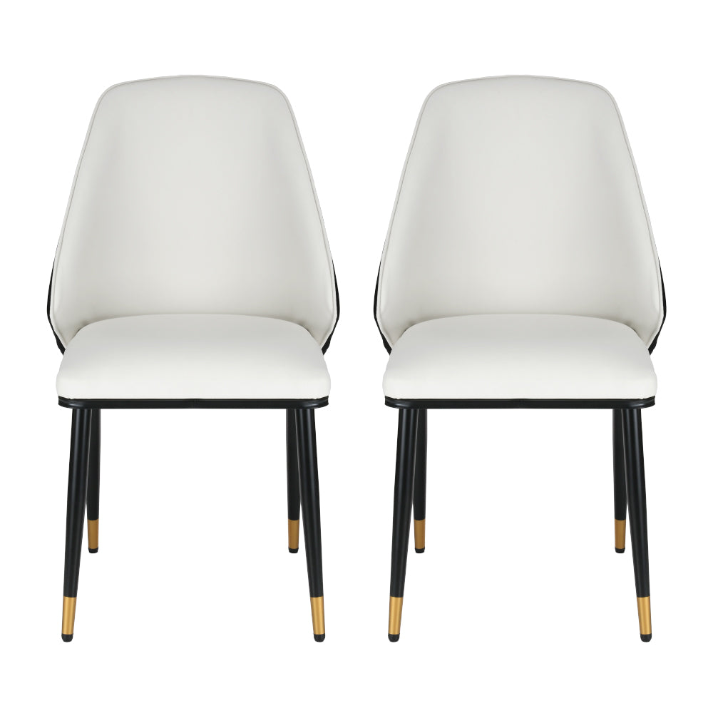 Alderon Dining Chairs – Beige & Black – Set of 2