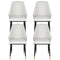 4 x Leather Dining Chairs – Beige Seat with Black Frame