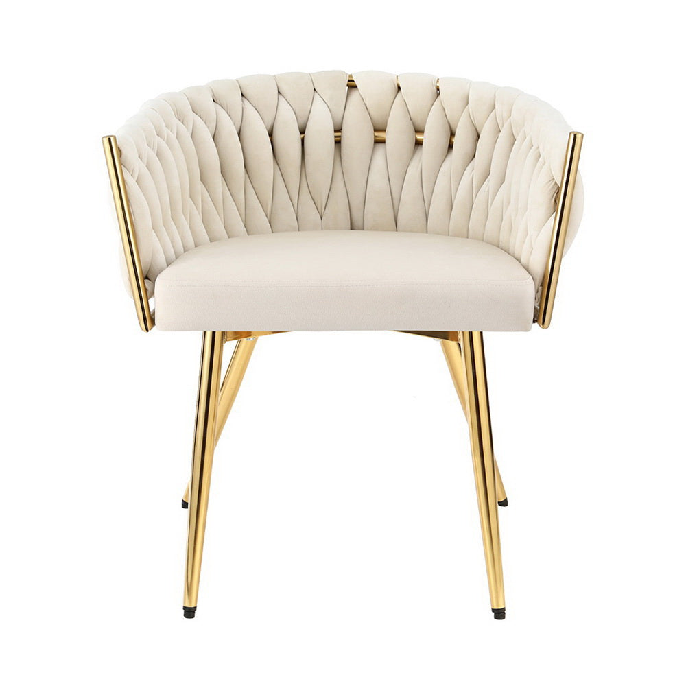 Emerson Velvet Armchairs – Beige – Set of 2