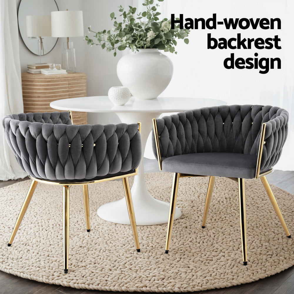 Haven Velvet Armchair – Grey – Single