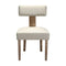 4 x Dining Chairs – Linen Fabric with Wooden Frame, Beige