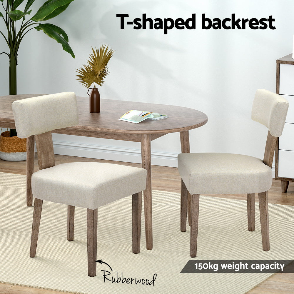 Ashford Linen Dining Chairs – Beige – Set of 4