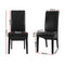 2 x Leather Parsons Dining Chairs – Classic Black