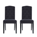 Set of 2 Fabric Dining Chairs - Grey