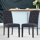 Set of 2 Fabric Dining Chairs - Grey