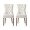 2 x Dining Chairs – Soft Beige Velvet Upholstery