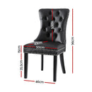 2 x Dining Chairs – Black Faux Leather Finish