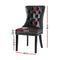 2 x Dining Chairs – Black Faux Leather Finish