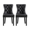 2 x Dining Chairs – Black Faux Leather Finish