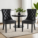2 x Dining Chairs – Black Faux Leather Finish