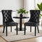 2 x Dining Chairs – Black Faux Leather Finish