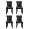 4 x Black Leather Dining Chairs – Classic Style Set