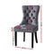 2 x Dining Chairs – Grey Velvet Upholstery