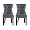 2 x Dining Chairs – Grey Velvet Upholstery