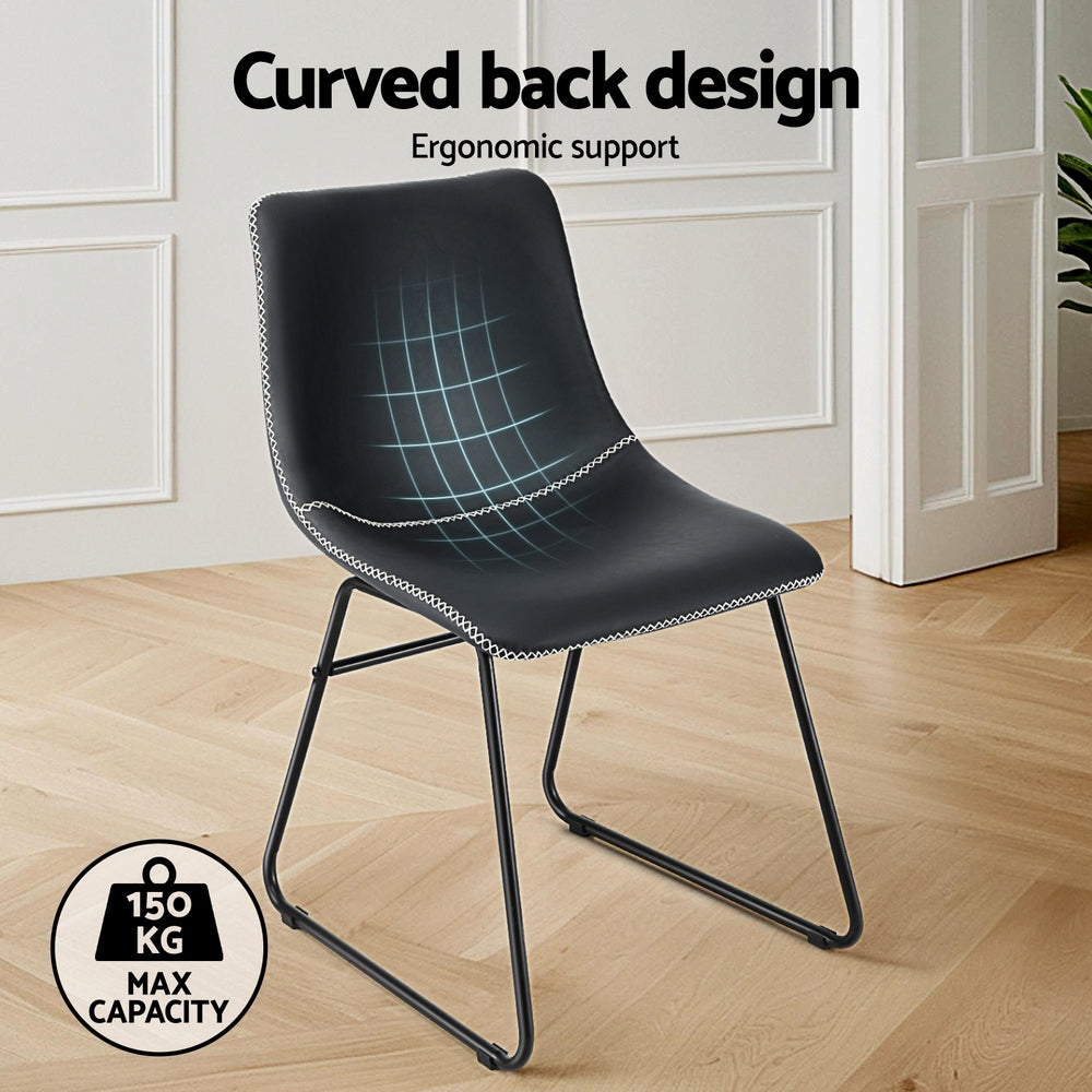 Nova Dining Chairs – Black – Set of 2