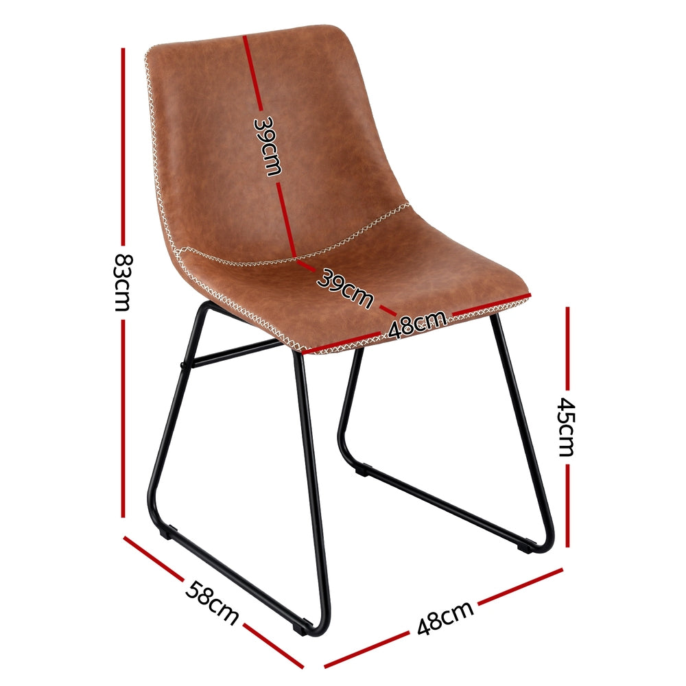 Rowan Dining Chairs – Brown – Set of 2