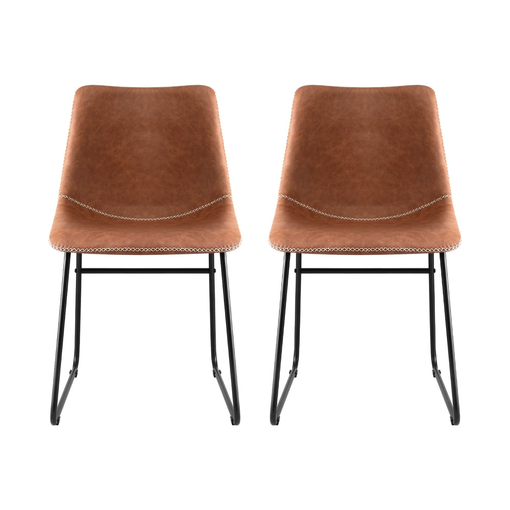 Rowan Dining Chairs – Brown – Set of 2