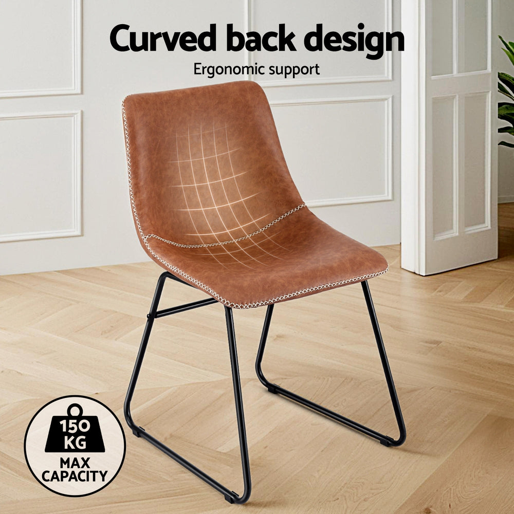 Rowan Dining Chairs – Brown – Set of 2