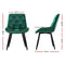 4 x Velvet Dining Chairs – Green Diamond Tufted Design