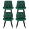 4 x Velvet Dining Chairs – Green Diamond Tufted Design