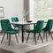 4 x Velvet Dining Chairs – Green Diamond Tufted Design