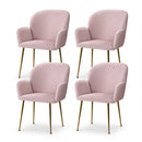 Dining Chairs Set of 4 Velvet Armchair Pink