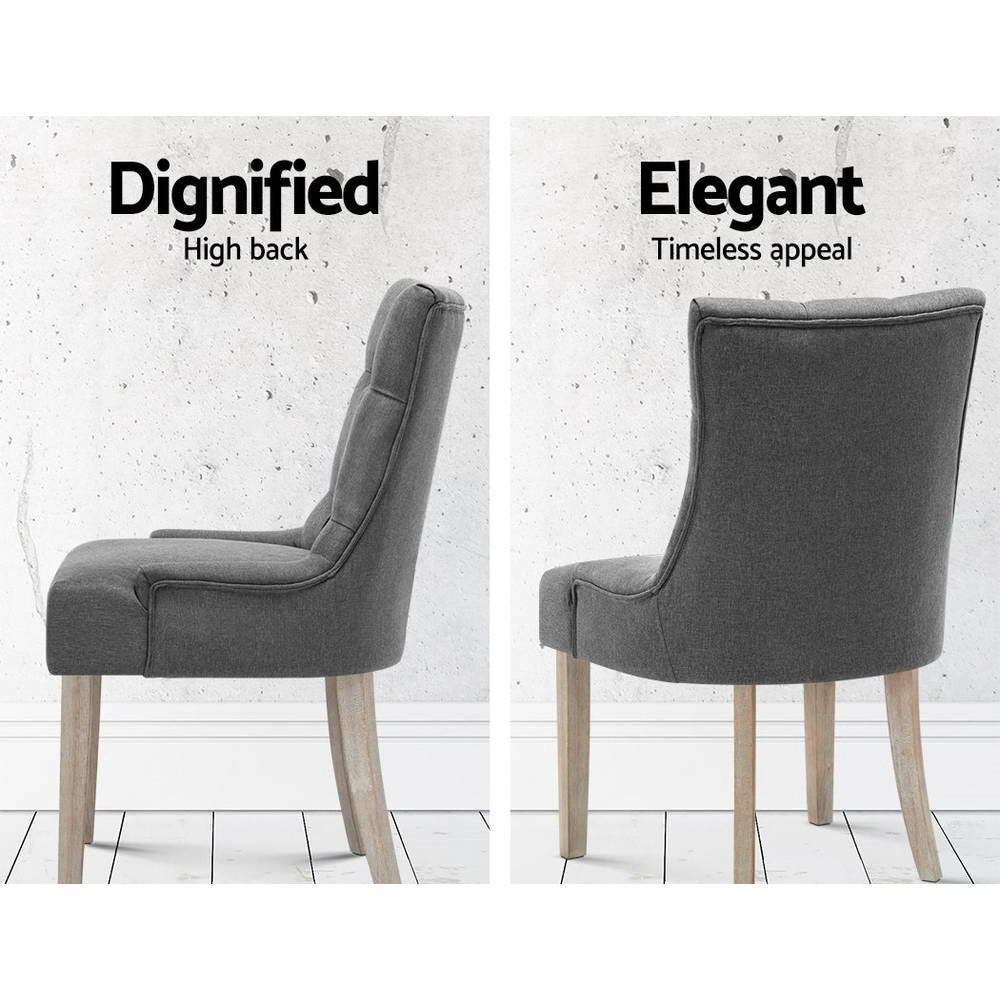 Maison French Provincial Dining Chairs – Grey – Set of 2