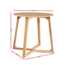 Round Wooden Coffee Side Table - Beige
