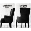 Velvet French Dining Chair - Black