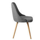 Set of 2 - Fabric Retro Dining Chairs - Grey